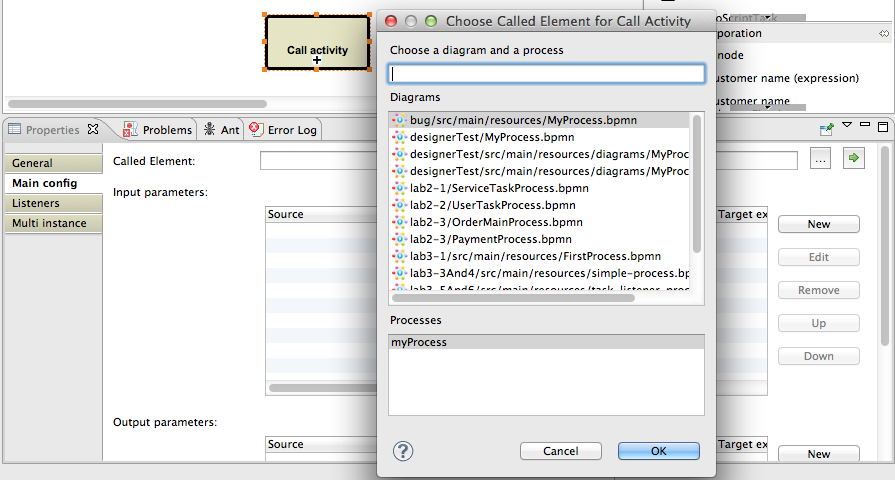 可视化关联调用活动(Call Activity)